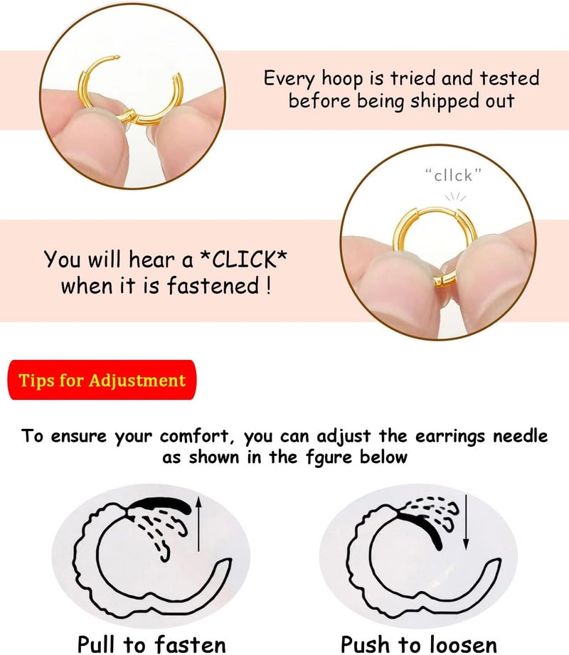 AMASIS Hypoallergenic Surgical Steel Earrings Sets for Sensitive Ears Lightweight Small Huggie Hoop Earrings 20G Stainless Steel Opal Ball Pearl CZ Flat Back Earrings for Women Men Trendy Cartilage Earrings Hoop Stud - Image 5